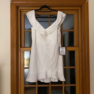 City Studio White Ruffled Dress